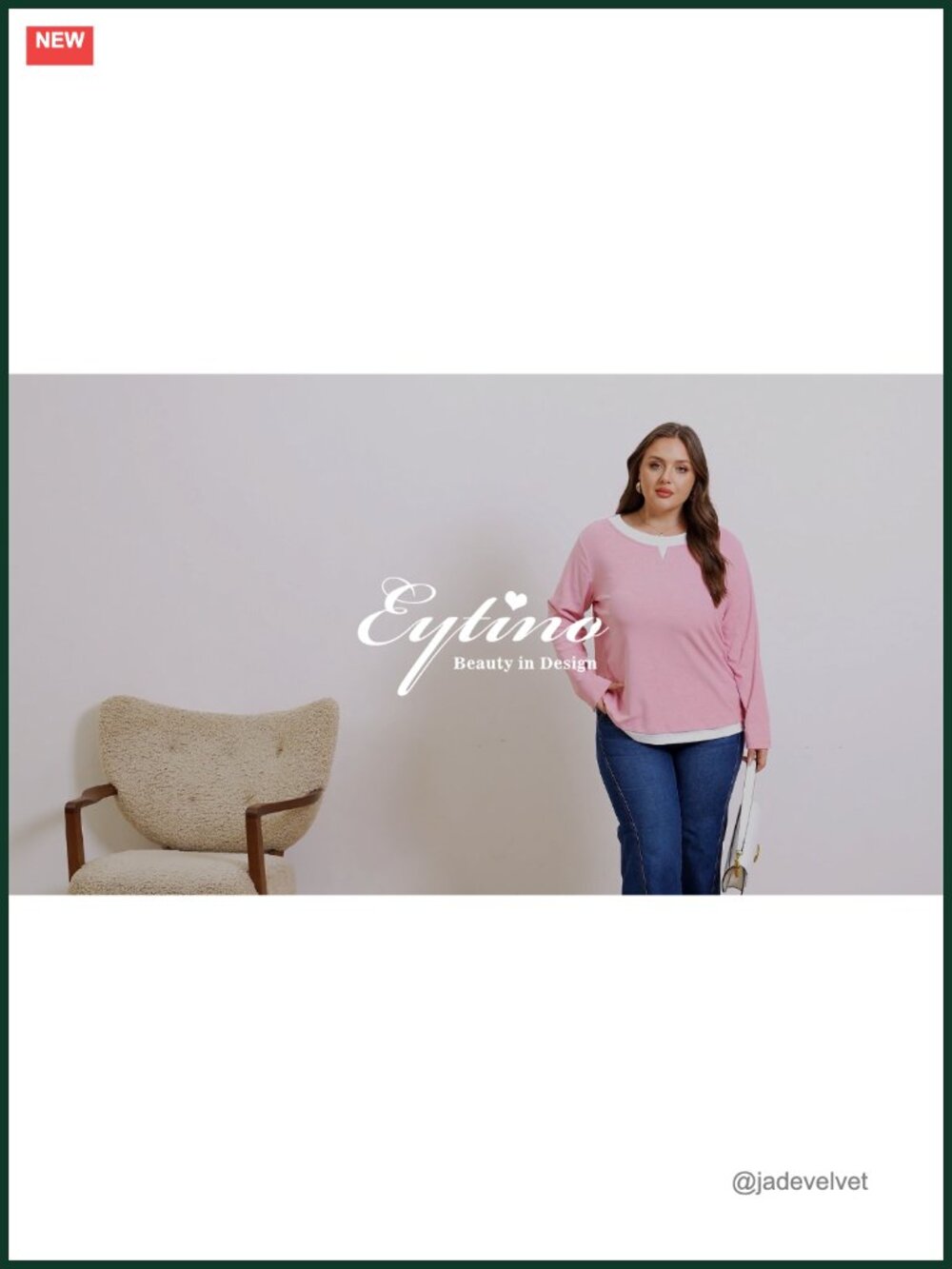 Plus Size Long Sleeve Crewneck Color Block Patchwork Top 1X-5X - Picture 6 of 6